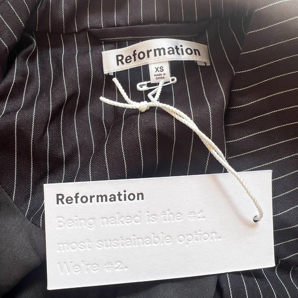 Reformation The Classic Relaxed Blazer | Black And White 🛍Thanksgiving Day Sale - Picture 8 of 10